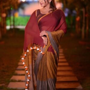 triple color mulmul cotton saree